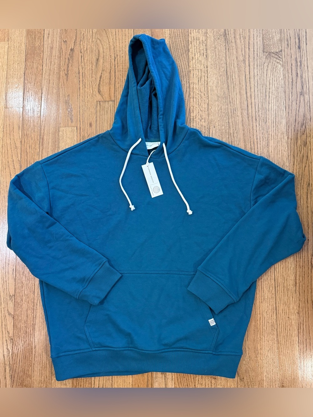 Common Identity Teal Blue Hooded Pullover Sweatshirt Size Large NWT